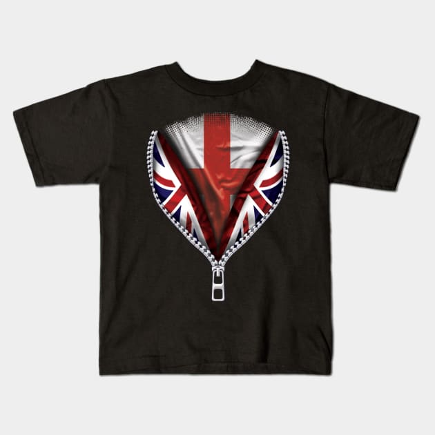 English Flag  England Flag zipped British Flag - Gift for English From England Kids T-Shirt by Country Flags